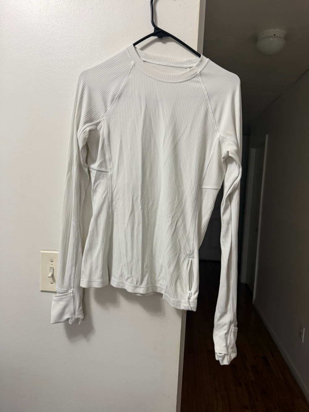 lululemon athletica White Ribbed Long-Sleeve Crew